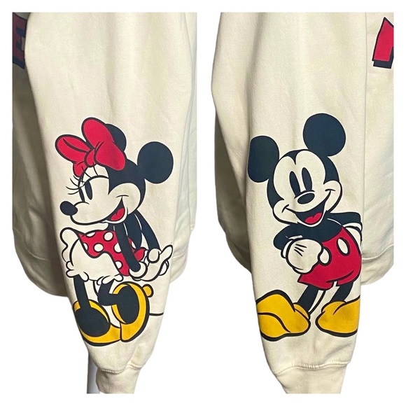 Disney Mickey and Minnie Long Sleeve Fleece Sweatshirt Juniors Medium oversized - Picture 10 of 12